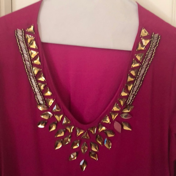 Cache silk tunic with crystal embroidery - Picture 2 of 8